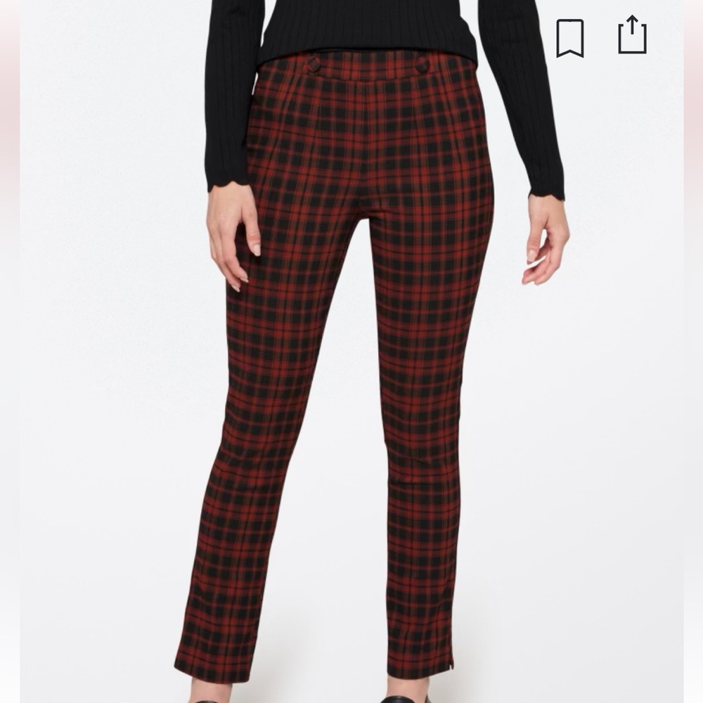 VIOLETS & ROSES Harry Plaid Straight Leg Trouser Sz 16